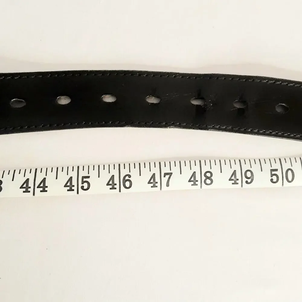 💎Dickies Genuine Black Leather Belt 46 to 48 Waist Curved Strap